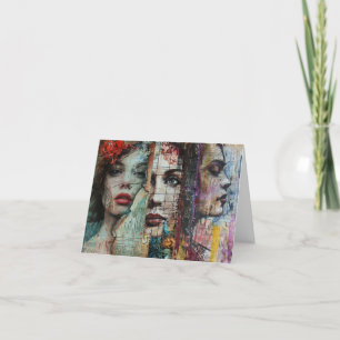 Cartão De Festividades Placa de Nota de Vazio de Colagem de Abstrato de V