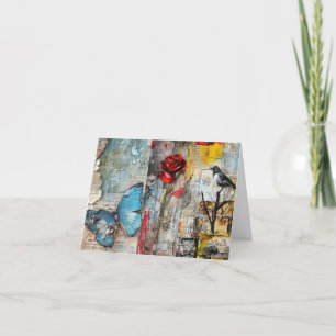 Cartão De Festividades Placa de Nota de Vazio de Colagem de Abstrato de V