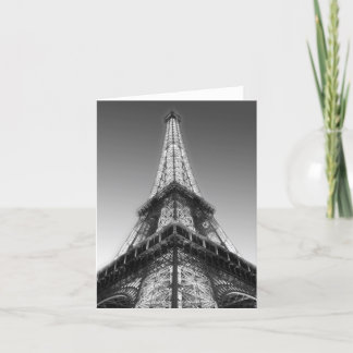 Cartão De Festividades Placa de Nota de Vazio de Torre Eiffel Paris Preta