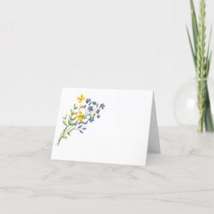 Cartão De Festividades Placa de Nota de Vazio Floral de Cores Aquáticas E
