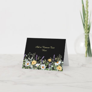 Cartão De Festividades Placa de Nota de Vazio Floral de Cores Aquáticas E