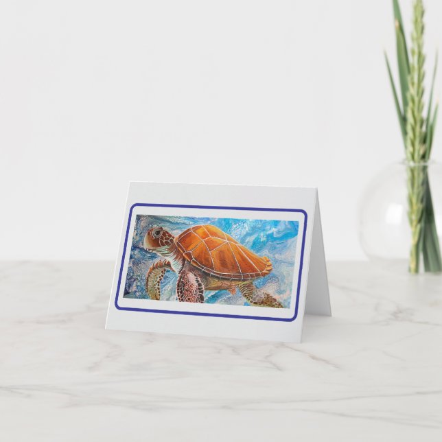 Cartão De Festividades Placa de Nota de Vazio Saturtle (Frente)