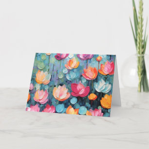 Cartão De Festividades Placa de Nota Floral bonito de Aquarela
