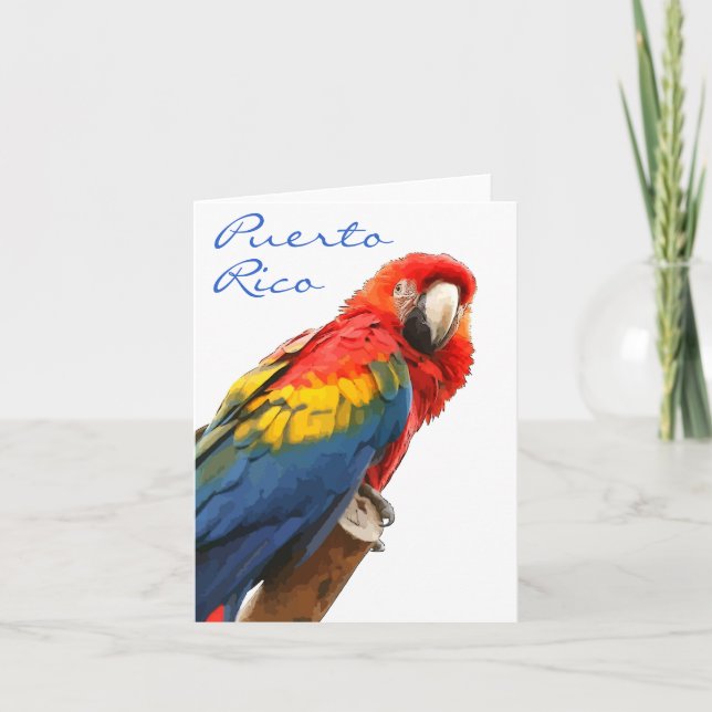 Cartão De Festividades Placa de Nota Scarlet Macaw Porto Rico (Frente)