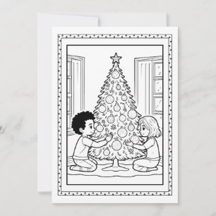 Cartão De Festividades Placa de Nota Simples com Coloração da Árvore de N