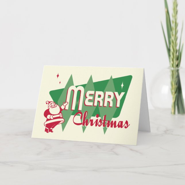 Cartão De Festividades Placa de Papais noeis de Natal Merry (Frente)