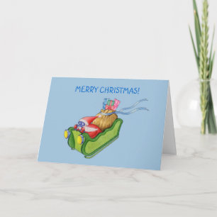 Cartão De Festividades Placa de Papais noeis Modernos