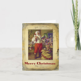 Cartão De Festividades Placa de Papais noeis Vintage