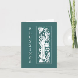 Cartão De Festividades Placa de Páscoa Angel Art Nouveau