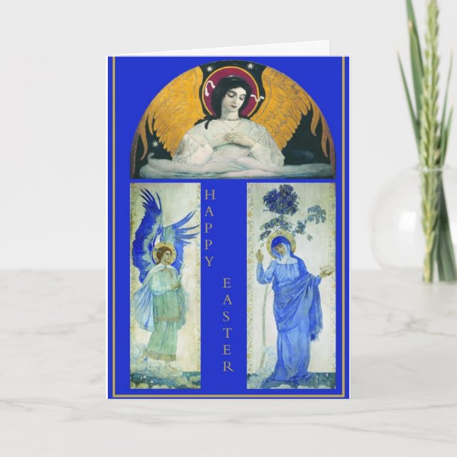 Cartão De Festividades Placa de Páscoa Angels & Virgin (Frente)