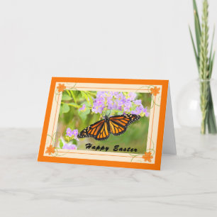Cartão De Festividades Placa de páscoa com borboleta Monarca