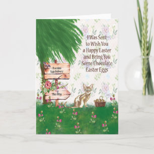 Cartão De Festividades Placa de páscoa com ovos de chocolate de entrega d