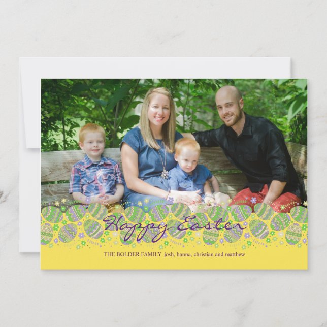 Cartão De Festividades Placa de Páscoa de Fotografia Eggstravaganza pásco (Frente)