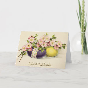 Cartão De Festividades Placa de Páscoa Dinamarquesa Vintage - Glæ delig P