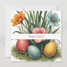 Cartão De Festividades Placa de páscoa em cores pastel suave