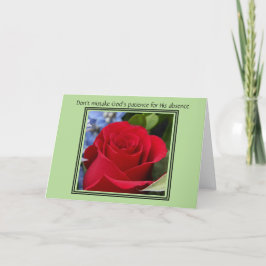 Cartão De Festividades Placa de páscoa, Flor de Rosa vermelha, Verso de D