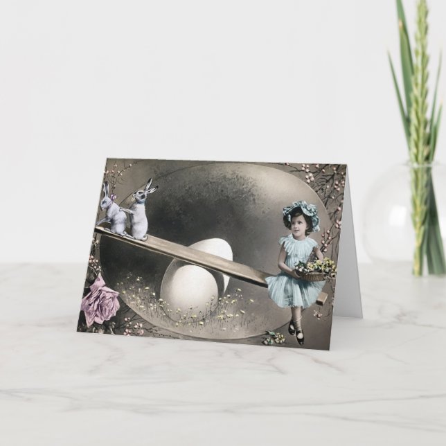 Cartão De Festividades Placa de Páscoa Odd Vitoriana (Frente)