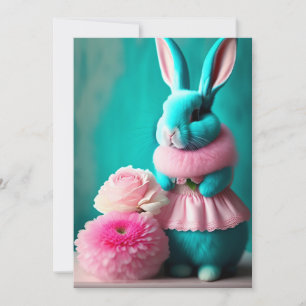 Cartão De Festividades Placa de Páscoa para retrato coelho lacrimogêneo