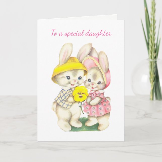 Cartão De Festividades Placa De páscoa Para Uma Filha Especial (Frente)