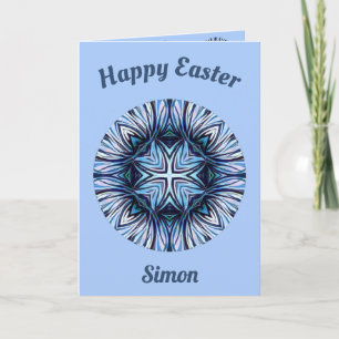 Cartão De Festividades Placa de Páscoa SIMON ~ Sombras de Azul e Branco