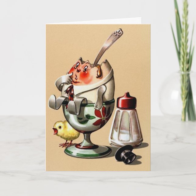 Cartão De Festividades Placa de Páscoa Vintage (Frente)