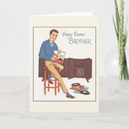 Cartão De Festividades Placa de Páscoa Vintage Brother