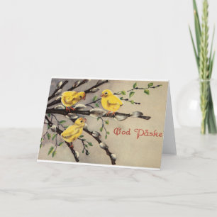 Cartão De Festividades Placa de Páscoa Vintage Dinamarquesa