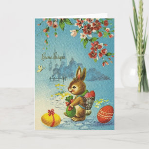 Cartão De Festividades Placa de Páscoa Vintage Italiana Buona Pasqua