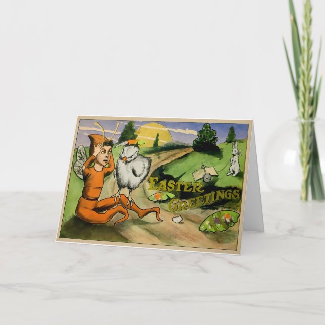 Cartão De Festividades Placa de Páscoa Weird Vintage (Frente)