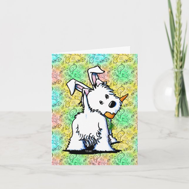 Cartão De Festividades Placa de Páscoa Westie (Frente)