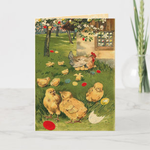 Cartão De Festividades Placa de Pintinho de Páscoa Vintage