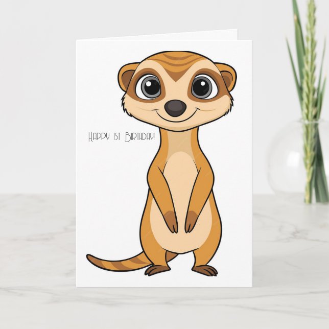 Cartão De Festividades Placa de primeiro aniversario Feliz (Frente)