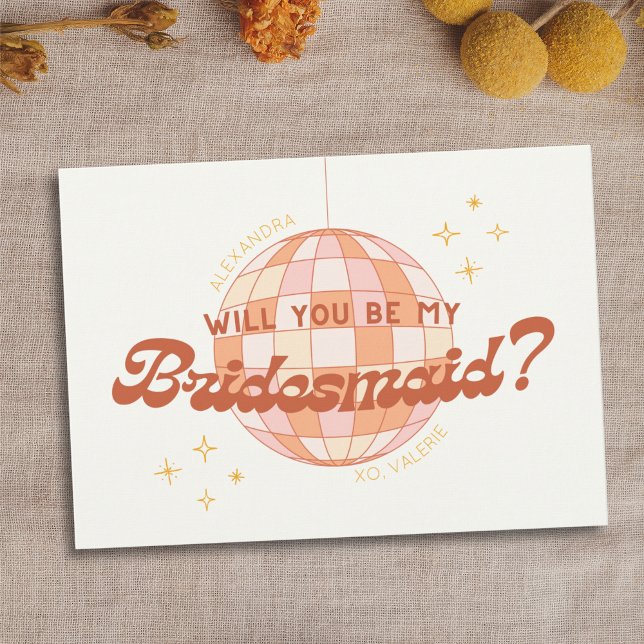 Cartão De Festividades Placa de Proposta Personalizada de Bridesmaid do D (Criador carregado)