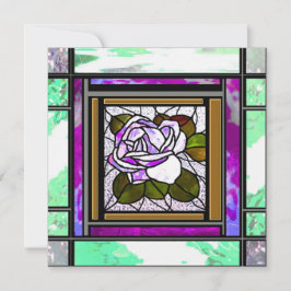 Cartão De Festividades Placa de Rosa para decoro cor-de-vidro verde