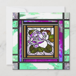 Cartão De Festividades Placa de Rosa para decoro cor-de-vidro verde