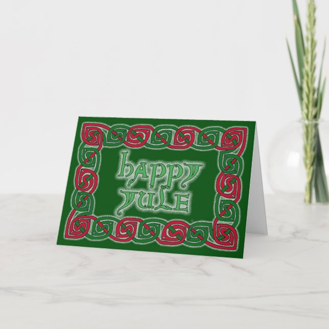 Cartão De Festividades Placa de Saudação Celtic Happy Yule (Frente)
