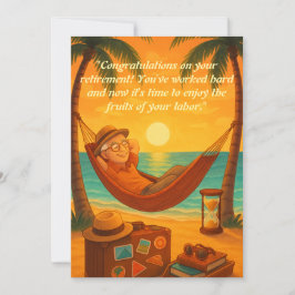 Cartão De Festividades Placa de saudação de aposentadoria de praia sunset