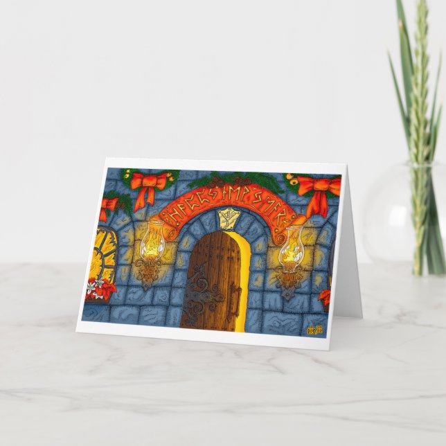 Cartão De Festividades Placa de saudação de feliz ano novo (Frente)