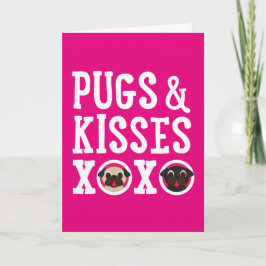 Cartão De Festividades Placa de saudação de Feliz dia de os namorados Pug