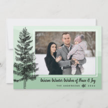 Placa de Saudação de Foto de Feriado de Árvore de 