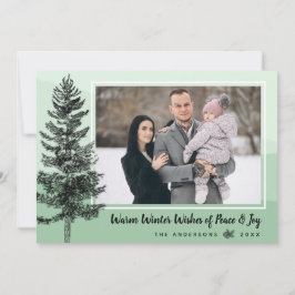 Cartão De Festividades Placa de Saudação de Foto de Feriado de Árvore de 