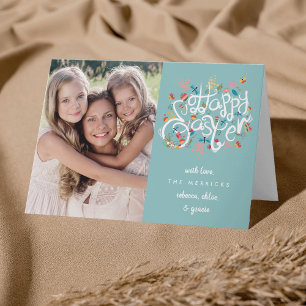 Cartão De Festividades Placa de Saudação de Fotografia de Páscoa Blooms