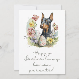 Cartão De Festividades Placa de saudação de Páscoa Dobermann Pinscher 5 x