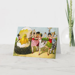 Cartão De Festividades Placa de saudação de Páscoa Vintage