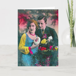 Cartão De Festividades Placa de saudação de Páscoa Vintage