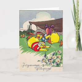 Cartão De Festividades Placa de saudação de Páscoa Vintage