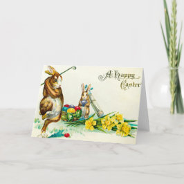 Cartão De Festividades Placa de saudação de Páscoa Vintage