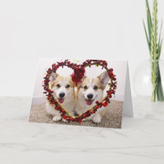 Cartão De Festividades Placa de saudação e envelopes do namorados Corgis