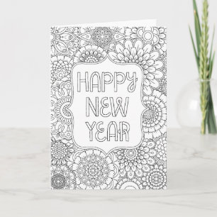 Cartão De Festividades Placa de saudação "Feliz ano novo" 2018 com cor pa