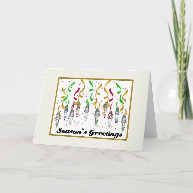 Cartão De Festividades Placa de Saudações da Estação Spark Plugs (Frente)